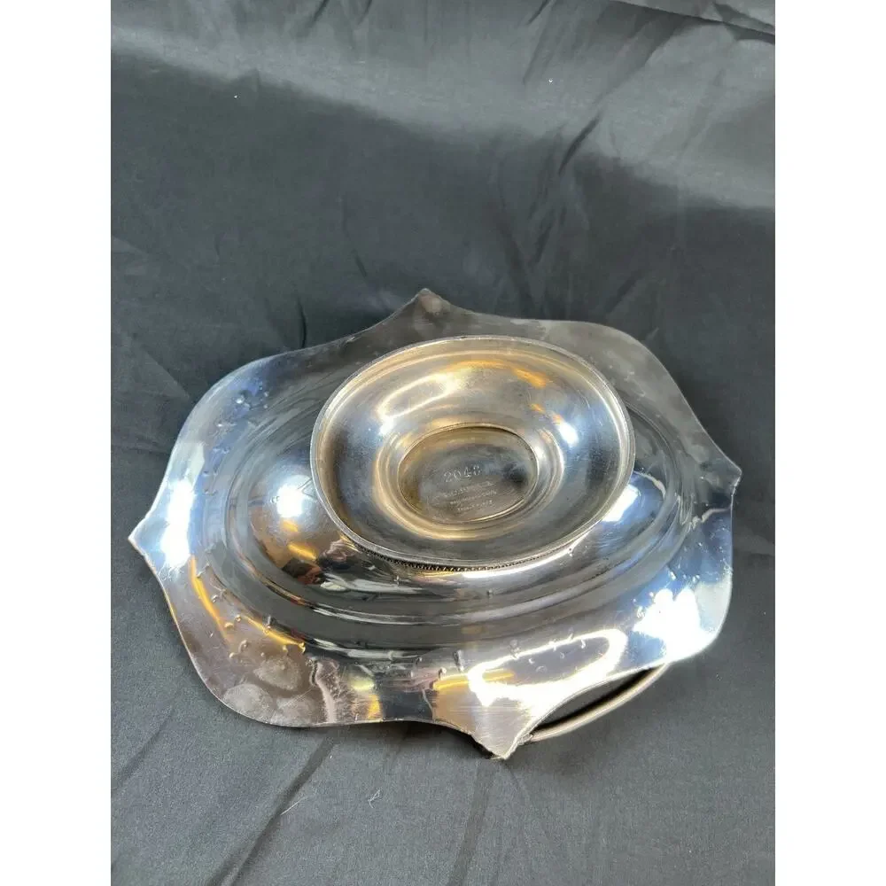 Antique ~18’-19’ Vintage Triple Silverplated Hall elton & CO Treble Plate Tray